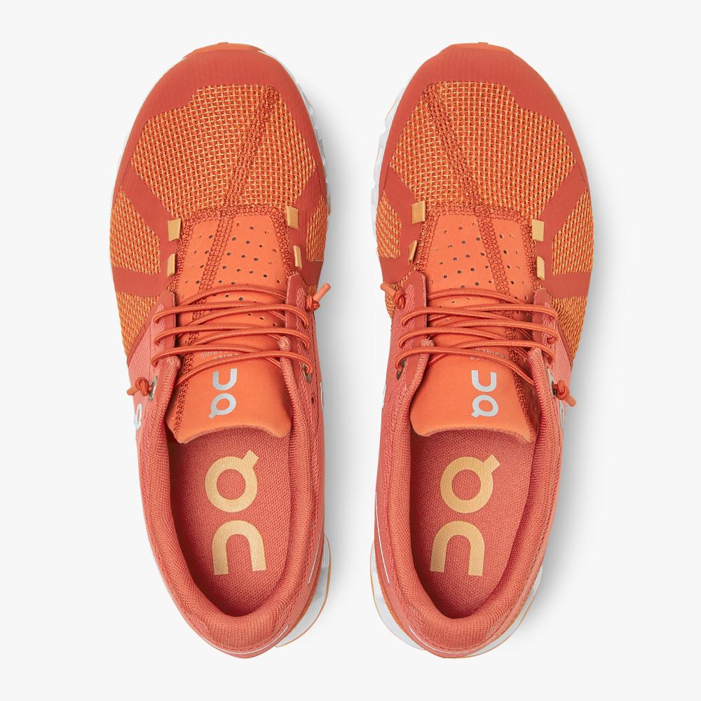 On Running Cloud Sneakers Dam Orange Röda | YJG8159GN
