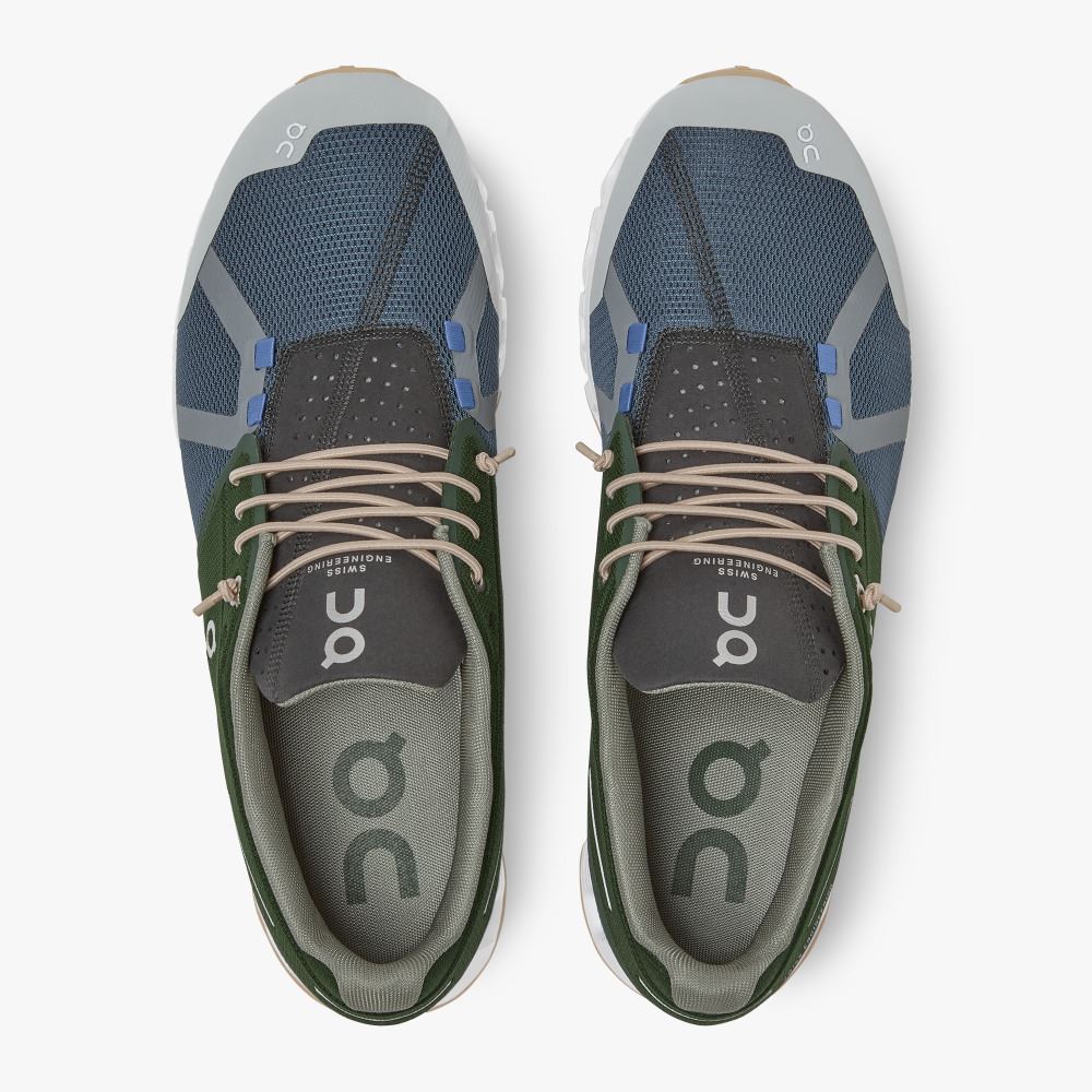 On Running Cloud Sneakers Herr Gröna Blå | TLH8135TW