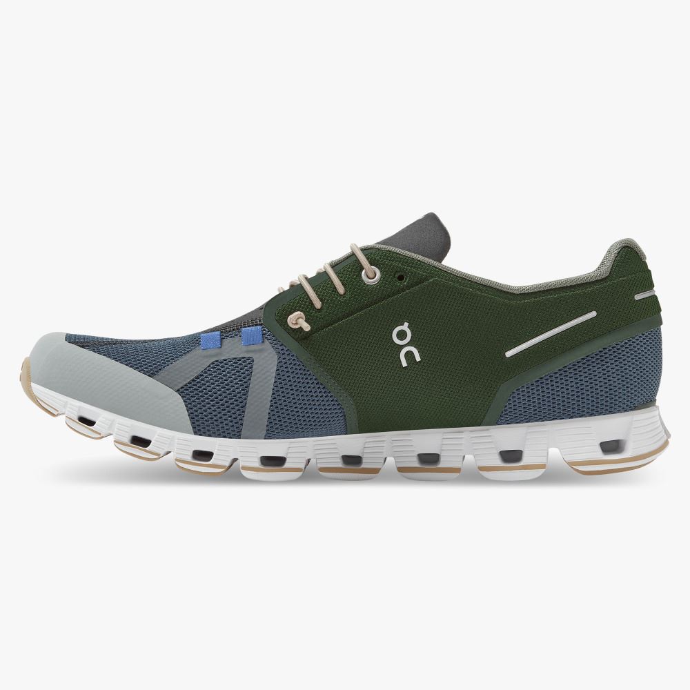 On Running Cloud Sneakers Herr Gröna Blå | TLH8135TW