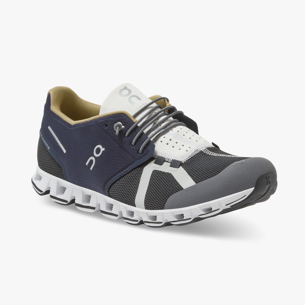 On Running Cloud Sneakers Herr Marinblå Svarta | ZNW238IF