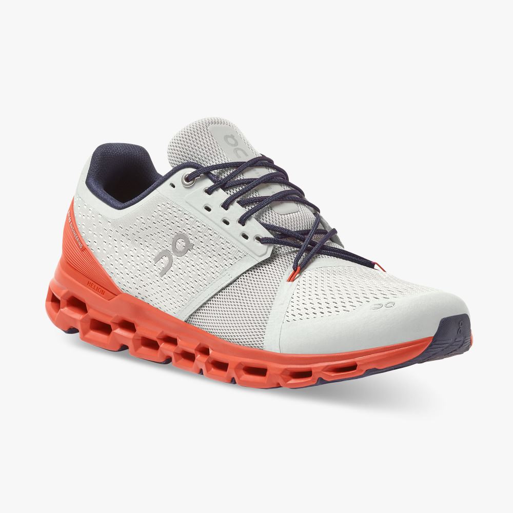 On Running Cloudstratus Stabila Löparskor Herr Vita Korall | LUR6268XD