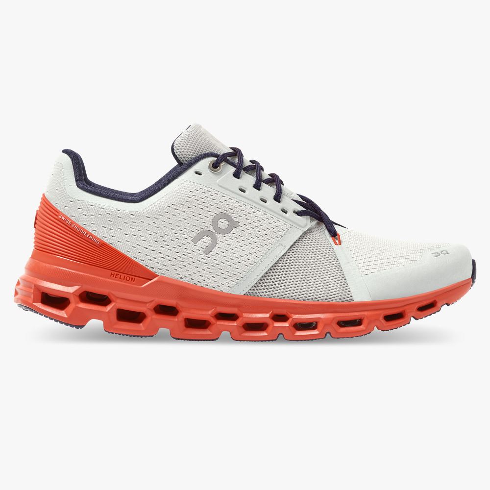 On Running Cloudstratus Stabila Löparskor Herr Vita Korall | LUR6268XD