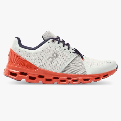 On Running Cloudstratus Stabila Löparskor Herr Vita Korall | LUR6268XD